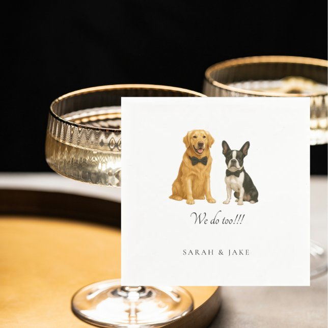 Serviette En Papier Cravate Bow personnalisée 2 Pet Mariage (Créateur téléchargé)