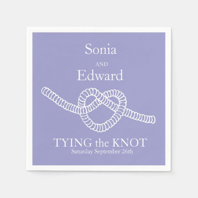 Serviette En Papier Cravate cardiaque le noeud mariage papier violet s (Devant)