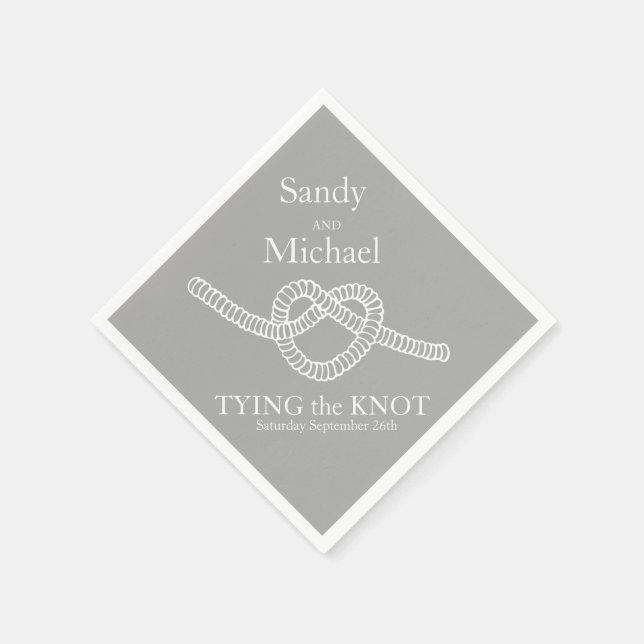 Serviette En Papier Cravate du coeur le noeud mariage gris papier de l (Coin)