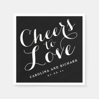 Serviette En Papier Cravate noire encourage à l'amour | Napkins mariag
