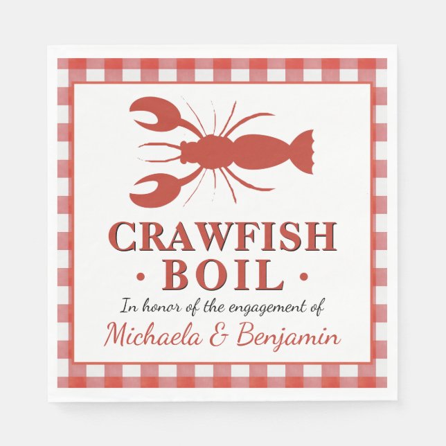 Serviette En Papier Crawfish Boil Couples Pique-nique (Devant)