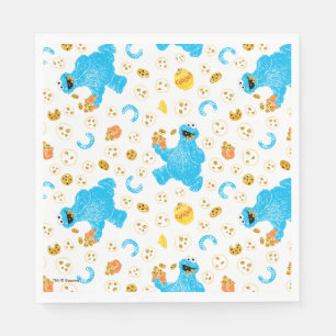 Serviette En Papier Crayon Cookie Monster Cookie Motif