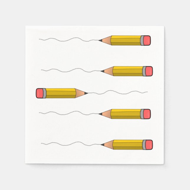 Serviette En Papier Crayon sur blanc (Devant)