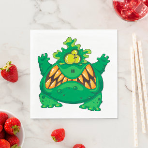 Serviette En Papier Crazy Green Monster
