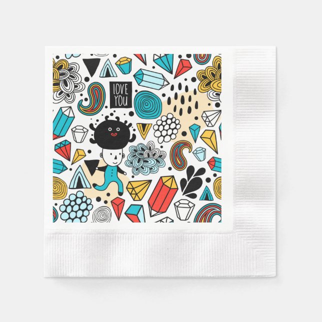 Serviette En Papier Crazy head (Devant)