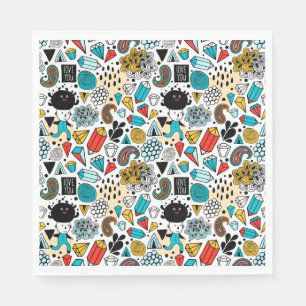 Serviette En Papier Crazy head