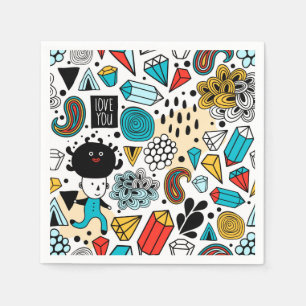 Serviette En Papier Crazy head