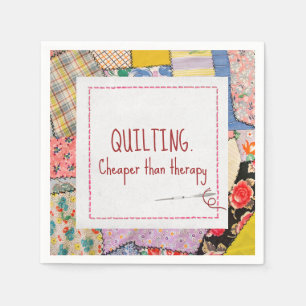 Serviette En Papier Crazy Patchwork Quilt Avec Citation Amusante