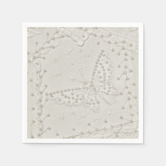 Serviette En Papier Crazy Quilt Conception Brodée serviettes (Devant)