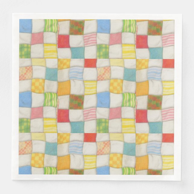 Serviette En Papier CRAZY QUILT Standard Diner Papier serviettes (Devant)