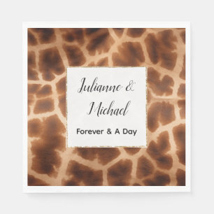 Serviette En Papier Cream Brown Giraffe Mariage animal
