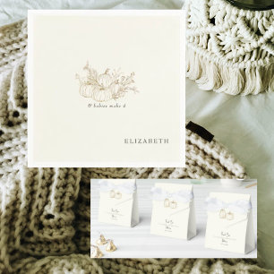 Serviette En Papier Cream Twins & Baby Font 4 Citrouilles Douche