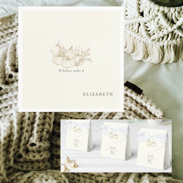 Serviette En Papier Cream Twins & Baby Font 4 Citrouilles Douche (Créateur téléchargé)