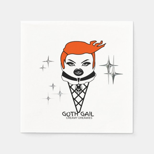 Serviette En Papier Creamy Dreamies Goth Gail drink napkins  (Devant)