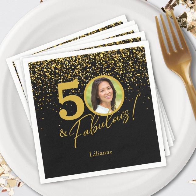 Serviette En Papier Create Your Own Fabulous Birthday Photo  (Créateur téléchargé)