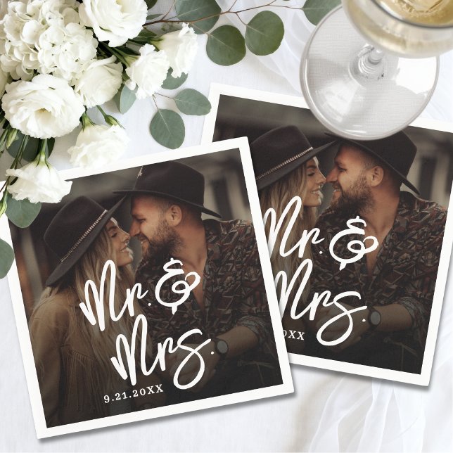 Serviette En Papier Create Your Own Photo Wedding (Create Your Own Photo Wedding Napkins)