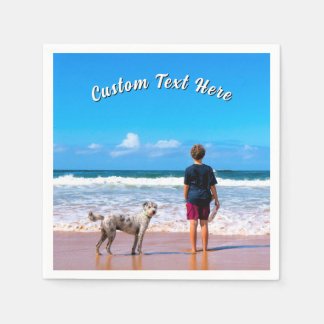 Serviette En Papier Create Your Pet Photo Napkins Personalized Text