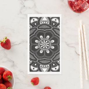 Serviette En Papier Création de mandala, tous les points pour un 9