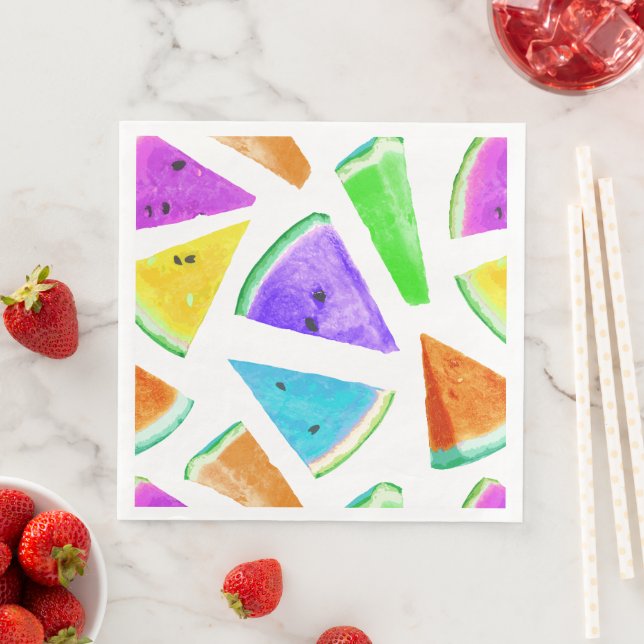 Serviette En Papier Création du Motif de pastèque 6 (En situation)