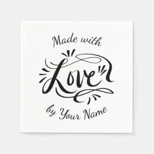 Serviette En Papier Création sur mesure avec amour élégante fête lettr