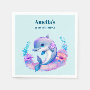 Serviette En Papier Créature Mer Dauphin Cute Anniversaire