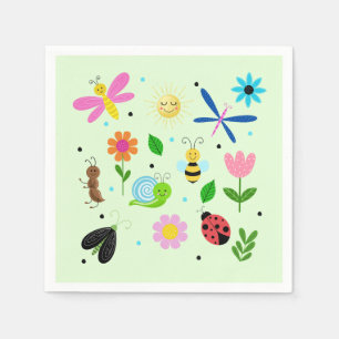 Serviette En Papier Créatures heureuses de la cour