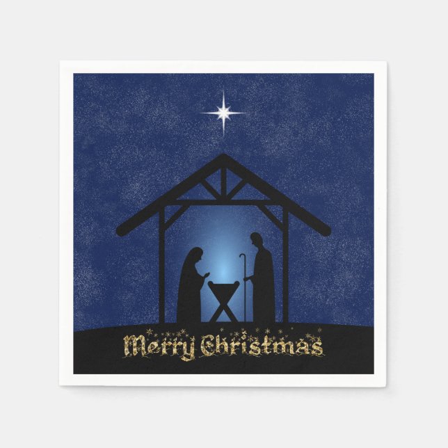 Serviette En Papier Crèche de Noël Religieuse (Devant)