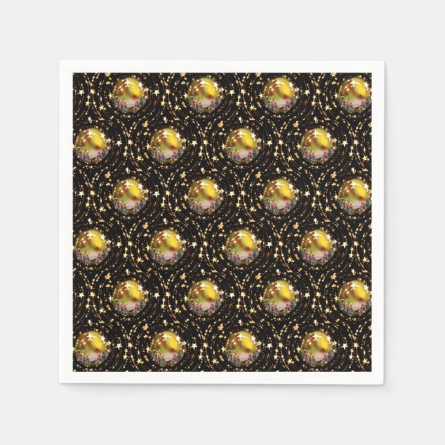 Serviette En Papier Crèche de Noël Scène de crèche Baubles étoile chic (Devant)