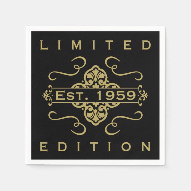 Serviette En Papier Créé Anniversaire 1959 (Devant)