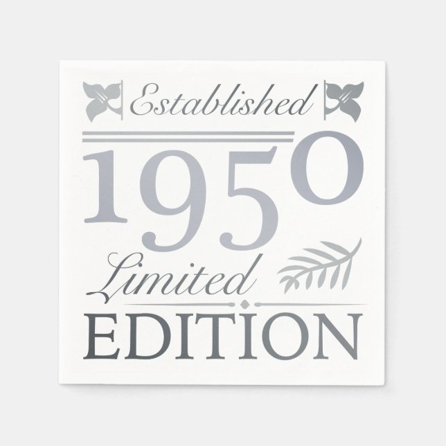 Serviette En Papier Créé en 1950 70e anniversaire (Devant)