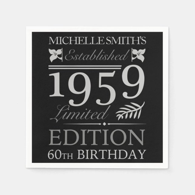 Serviette En Papier Créé en 1959 60e anniversaire (Devant)