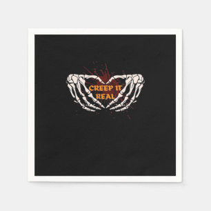Serviette En Papier Creep It Real, Skeleton Mains Montrant Le Coeur