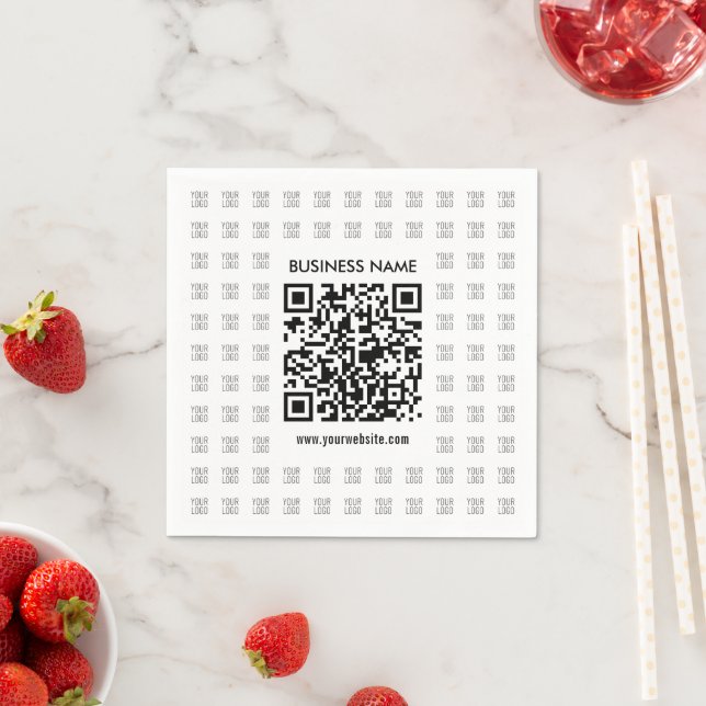 Serviette En Papier Créer instantanément du code QR scannable et du Mo (En situation)