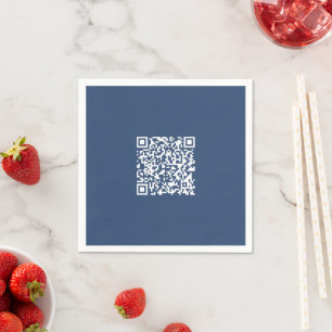 Serviette En Papier Créer un code QR analysable Bleu de marine