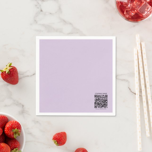 Serviette En Papier Créer un code QR | Violet lavande pâle (En situation)