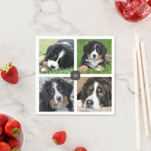 Serviette En Papier Créez votre propre collage photo de famille monogr