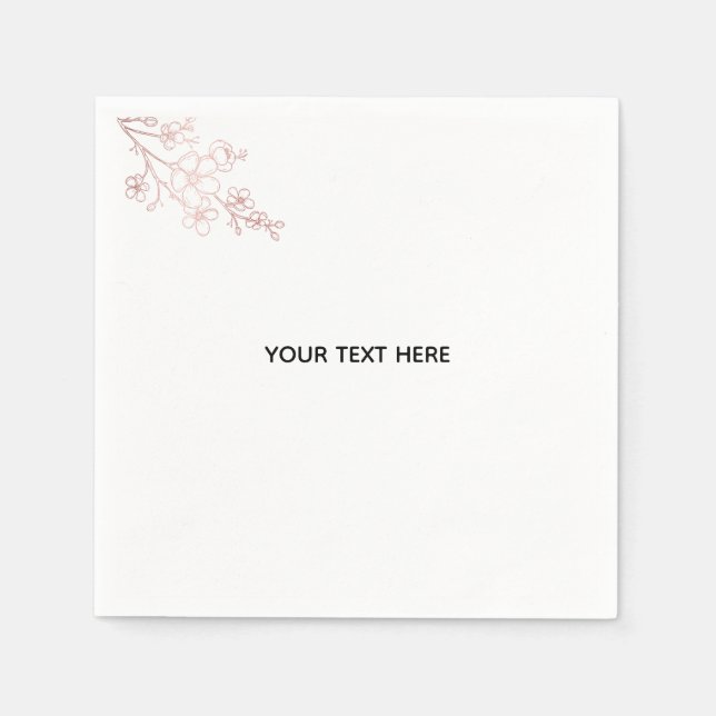 Serviette En Papier Créez Votre Propre Élégant Blanc (Devant)