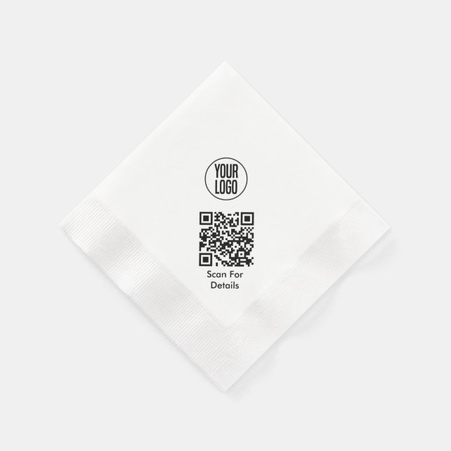 Serviette En Papier Créez votre propre logo de restaurant Code QR (Coin)
