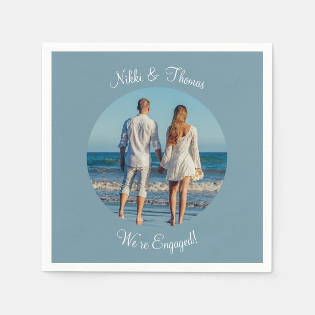 Serviette En Papier Créez Votre Propre Nom de Fiançailles avec Photo d (Devant)