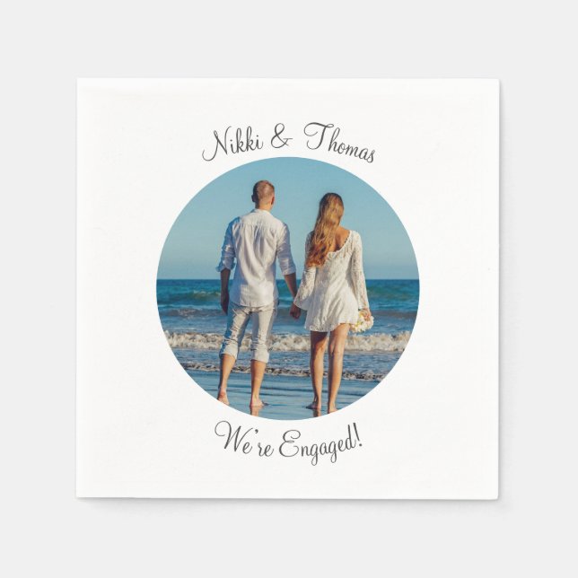 Serviette En Papier Créez Votre Propre Noms de Fiançailles de Couple P (Devant)