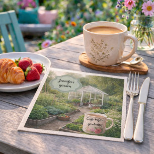 Serviette En Papier Créez votre propre photo de Café avant le jardinag