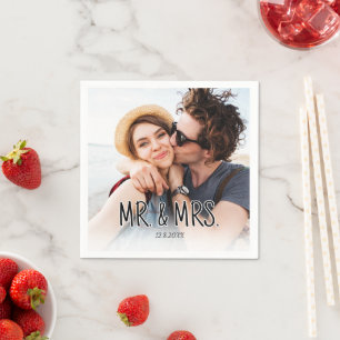 Serviette En Papier Créez Votre Propre Photo de Couple Personnalisée