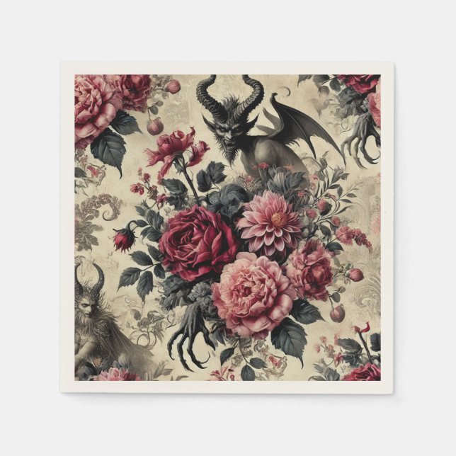 Serviette En Papier 🔥 Crématorium Rose – Victorien gothique (Devant)