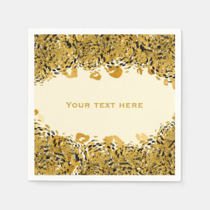 Serviette En Papier Crème Cheetah Gold & Black Exotic Jungle