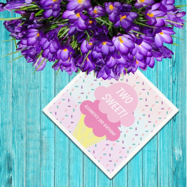 Serviette En Papier Crème de glace 2ème anniversaire (Créateur téléchargé)