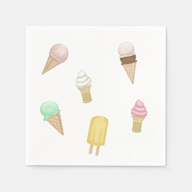 Serviette En Papier Crème de glace rétro Soins sociaux doux (Devant)