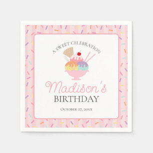 Serviette En Papier Crème de glace Sundae Heres Scoop Sweet Anniversai
