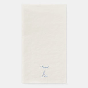 Serviette En Papier Crème de mariage au texte bleu
