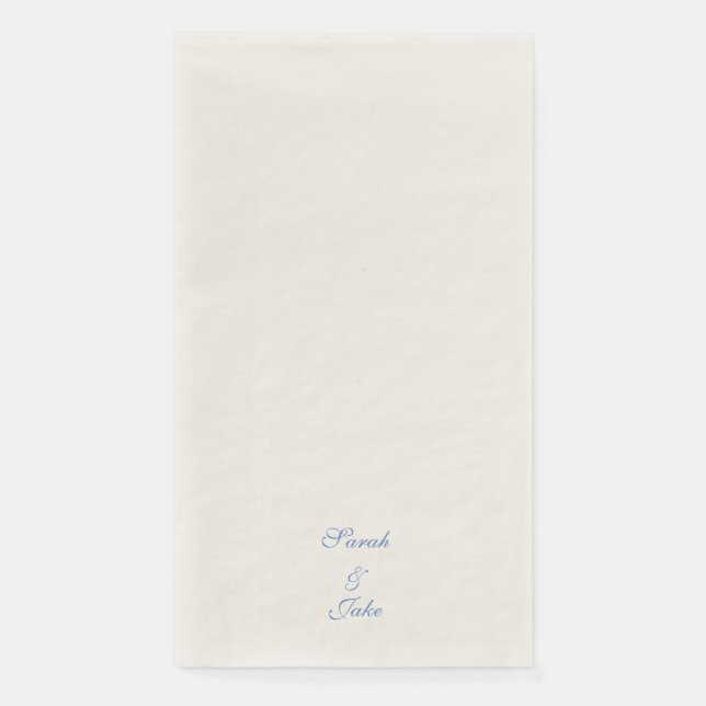 Serviette En Papier Crème de mariage au texte bleu (Devant)