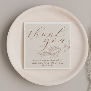 Serviette En Papier Crème et Terracotta minimaliste chic